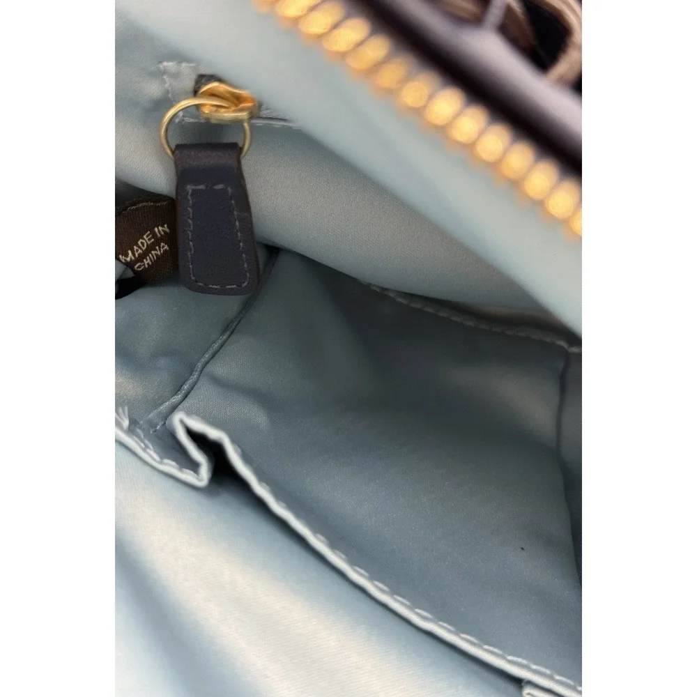 Coach Chelsea Jayden Blue Leather Carryall Handbag Gold Hardware #17811 - Picture 10 of 14